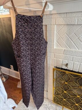 Handcrafted Jumping Jax original Purple Patterned Jumpsuit Overalls Size M